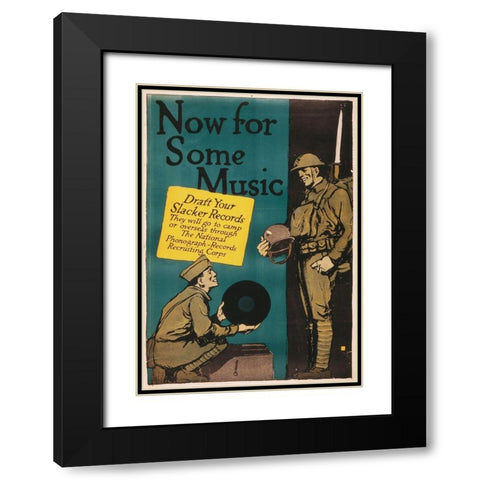 Now for Some Music, 1917 Black Modern Wood Framed Art Print with Double Matting by Falls, Charles Buckles