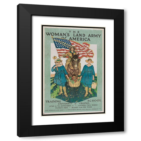 The Womans Land Army of America Black Modern Wood Framed Art Print with Double Matting by Paus, Herbert