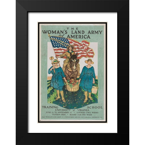 The Womans Land Army of America Black Modern Wood Framed Art Print with Double Matting by Paus, Herbert