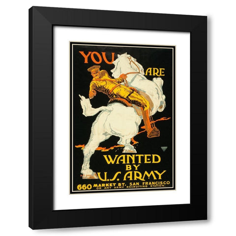 You are wanted by the U.S. Army, 1915/1918 Black Modern Wood Framed Art Print with Double Matting by Bara, K.M.