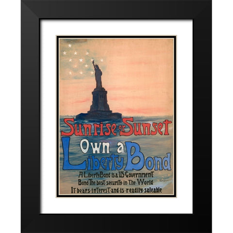Sunrise or Sunset, Own a Liberty Bond, 1917 Black Modern Wood Framed Art Print with Double Matting by DeLand, Eugenie