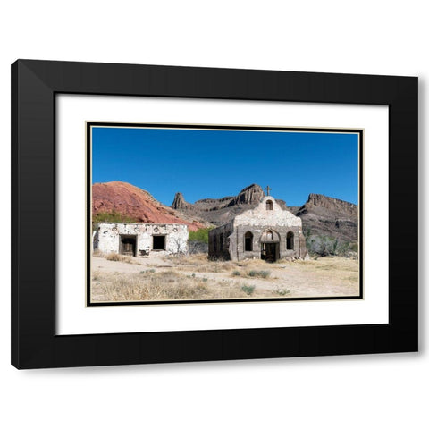 The Contrabando, a ghost town in Big Bend Ranch State Park Black Modern Wood Framed Art Print with Double Matting by Highmith, Carol