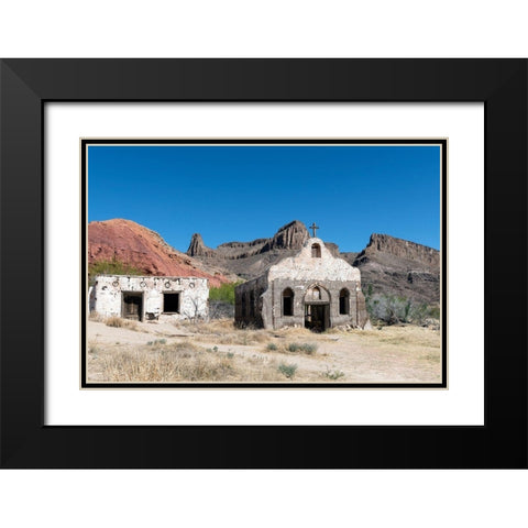 The Contrabando, a ghost town in Big Bend Ranch State Park Black Modern Wood Framed Art Print with Double Matting by Highmith, Carol