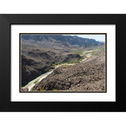 View of the Rio Grande River along Texas Rt. 170 Black Modern Wood Framed Art Print with Double Matting by Highmith, Carol