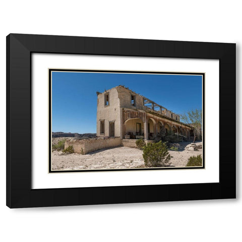 Remains of an old structure in Terilingua, southern Brewster County, TX Black Modern Wood Framed Art Print with Double Matting by Highmith, Carol