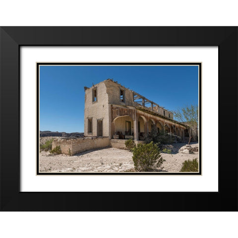 Remains of an old structure in Terilingua, southern Brewster County, TX Black Modern Wood Framed Art Print with Double Matting by Highmith, Carol