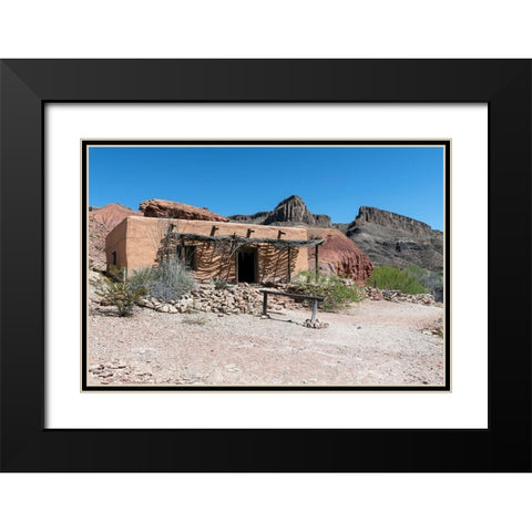 Abandoned movie set along the Rio Grande River in Big Bend Ranch State Park in lower Brewster County Black Modern Wood Framed Art Print with Double Matting by Highmith, Carol
