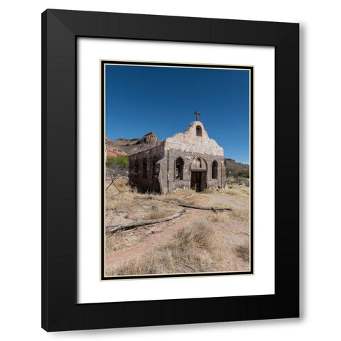 Abandoned movie set along the Rio Grande River in Big Bend Ranch State Park in lower Brewster County Black Modern Wood Framed Art Print with Double Matting by Highmith, Carol