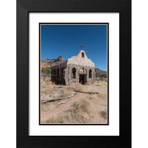 Abandoned movie set along the Rio Grande River in Big Bend Ranch State Park in lower Brewster County Black Modern Wood Framed Art Print with Double Matting by Highmith, Carol