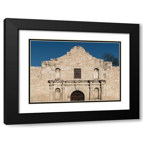 Doorway to the Alamo, an 18th-century mission church in San Antonio, TX Black Modern Wood Framed Art Print with Double Matting by Highmith, Carol