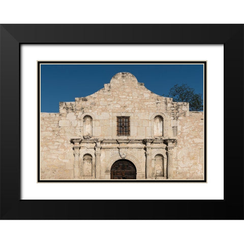 Doorway to the Alamo, an 18th-century mission church in San Antonio, TX Black Modern Wood Framed Art Print with Double Matting by Highmith, Carol