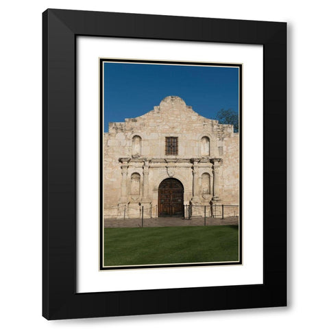 Doorway to the Alamo, an 18th-century mission church in San Antonio, TX Black Modern Wood Framed Art Print with Double Matting by Highmith, Carol