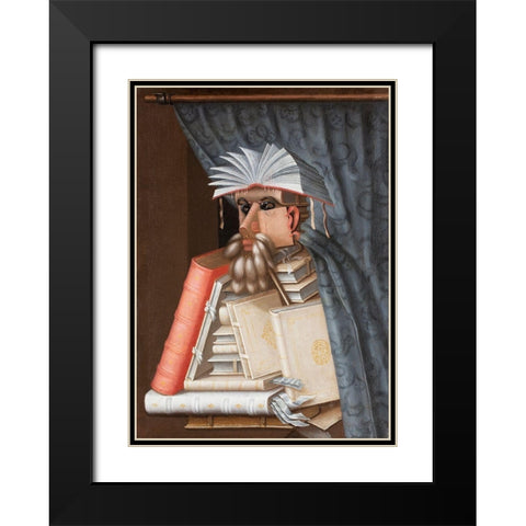 The Librarian Black Modern Wood Framed Art Print with Double Matting by Arcimboldo, Giuseppe