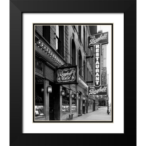 Berghoffs Restaurant Chicago Illinois Black Modern Wood Framed Art Print with Double Matting by Highsmith, Carol