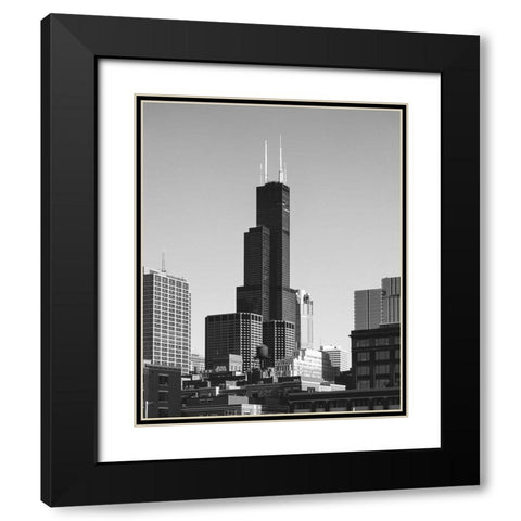 Sears Tower Chicago Illinois Black Modern Wood Framed Art Print with Double Matting by Highsmith, Carol