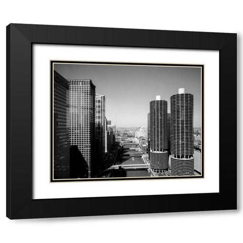 Marina city overlook Chicago Illinois Black Modern Wood Framed Art Print with Double Matting by Highsmith, Carol