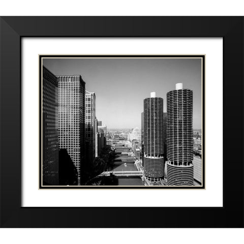 Marina city overlook Chicago Illinois Black Modern Wood Framed Art Print with Double Matting by Highsmith, Carol