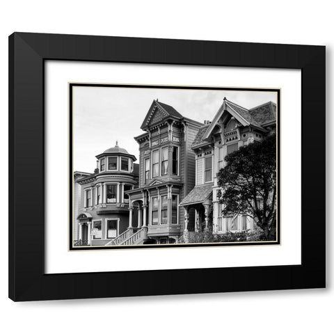 Row mansions loaded with gingerbread San Francisco California Black Modern Wood Framed Art Print with Double Matting by Highsmith, Carol