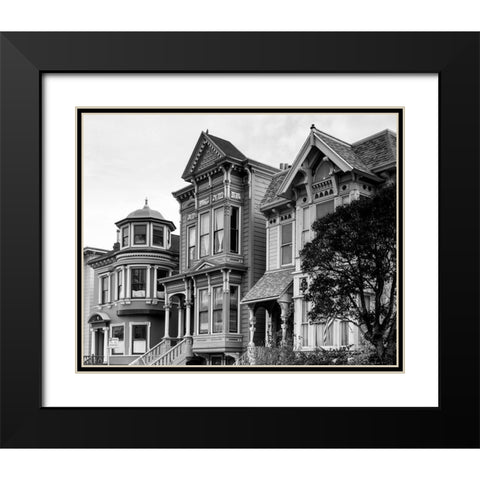 Row mansions loaded with gingerbread San Francisco California Black Modern Wood Framed Art Print with Double Matting by Highsmith, Carol