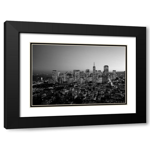 San Francisco California at dusk Black Modern Wood Framed Art Print with Double Matting by Highsmith, Carol