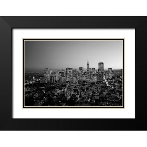 San Francisco California at dusk Black Modern Wood Framed Art Print with Double Matting by Highsmith, Carol