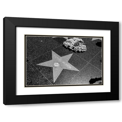 Michael Jacksons star on the Hollywood Walk of Fame Los Angeles California Black Modern Wood Framed Art Print with Double Matting by Highsmith, Carol