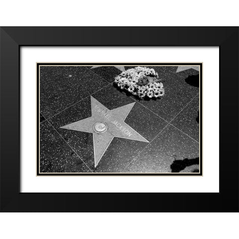 Michael Jacksons star on the Hollywood Walk of Fame Los Angeles California Black Modern Wood Framed Art Print with Double Matting by Highsmith, Carol