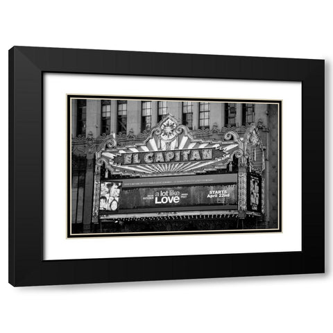 El Capitan Theatre Marquee Los Angeles California Black Modern Wood Framed Art Print with Double Matting by Highsmith, Carol