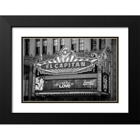 El Capitan Theatre Marquee Los Angeles California Black Modern Wood Framed Art Print with Double Matting by Highsmith, Carol