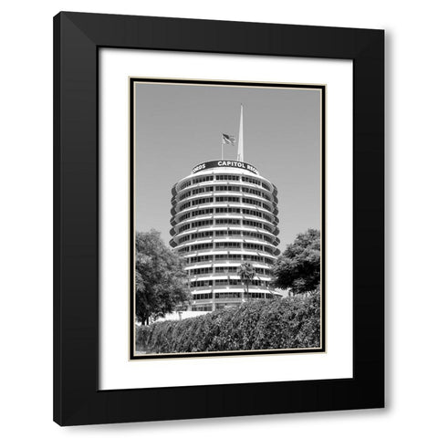 The Capitol Records Tower Los Angeles California Black Modern Wood Framed Art Print with Double Matting by Highsmith, Carol
