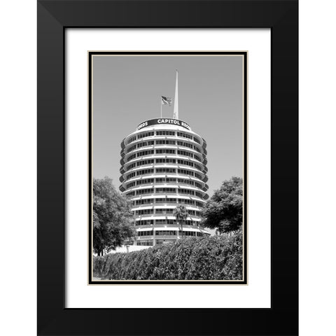 The Capitol Records Tower Los Angeles California Black Modern Wood Framed Art Print with Double Matting by Highsmith, Carol