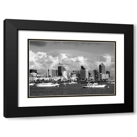 Cityscape San Diego California Black Modern Wood Framed Art Print with Double Matting by Highsmith, Carol