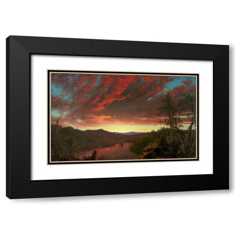 Twilight in the Wilderness Black Modern Wood Framed Art Print with Double Matting by Church, Frederic Edwin