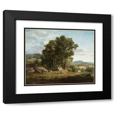 Gray Day on the Bay Black Modern Wood Framed Art Print with Double Matting by Chase, William Merritt