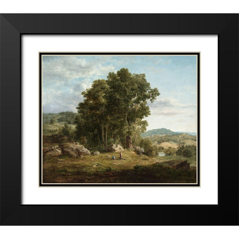 Gray Day on the Bay Black Modern Wood Framed Art Print with Double Matting by Chase, William Merritt