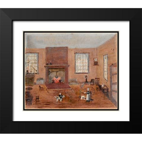 In the Kitchen Black Modern Wood Framed Art Print with Double Matting by Case, Frank E