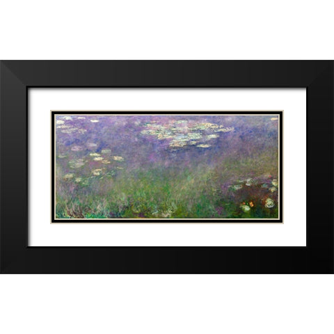 Water Lilies Agapanthus Black Modern Wood Framed Art Print with Double Matting by Monet, Claude