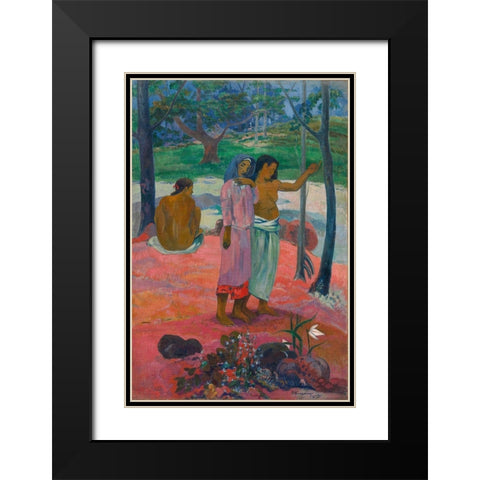 The Call Black Modern Wood Framed Art Print with Double Matting by Gauguin, Paul