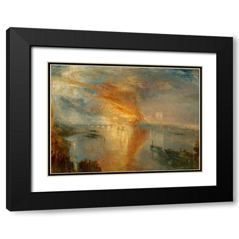 The Burning of the Houses of Lords and Commons 16 October 1834 Black Modern Wood Framed Art Print with Double Matting by Turner, Joseph Mallord William