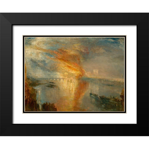 The Burning of the Houses of Lords and Commons 16 October 1834 Black Modern Wood Framed Art Print with Double Matting by Turner, Joseph Mallord William