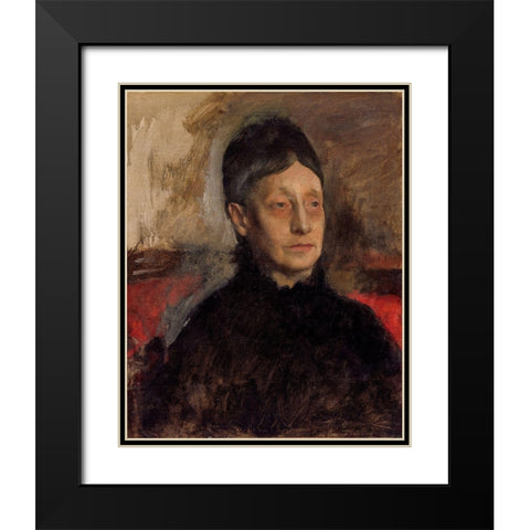 Stefanina Primicile Carafa, Marchioness of Cicerale and Duchess of Montejasi Black Modern Wood Framed Art Print with Double Matting by Degas, Edgar