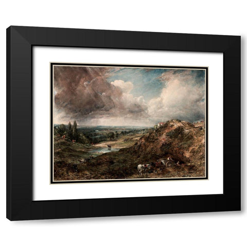 Branch Hill Pond, Hampstead Black Modern Wood Framed Art Print with Double Matting by Constable, John