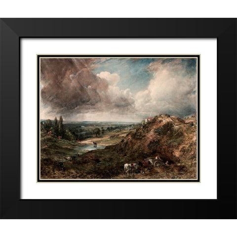 Branch Hill Pond, Hampstead Black Modern Wood Framed Art Print with Double Matting by Constable, John