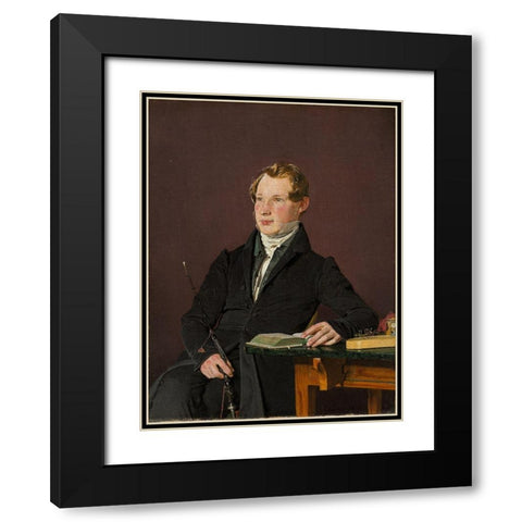 Dr. Johann Henning Kjetil Hjardemaal Black Modern Wood Framed Art Print with Double Matting by Kobke, Christen
