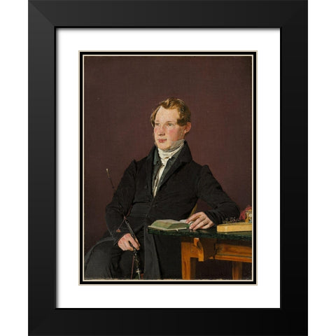 Dr. Johann Henning Kjetil Hjardemaal Black Modern Wood Framed Art Print with Double Matting by Kobke, Christen