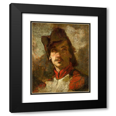A Volunteer of 1792 Black Modern Wood Framed Art Print with Double Matting by Couture, Thomas