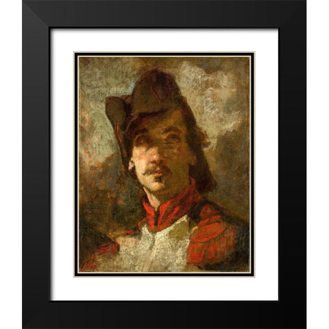 A Volunteer of 1792 Black Modern Wood Framed Art Print with Double Matting by Couture, Thomas