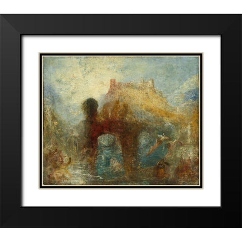 Queen Mabs Cave Black Modern Wood Framed Art Print with Double Matting by Turner, Joseph Mallord William