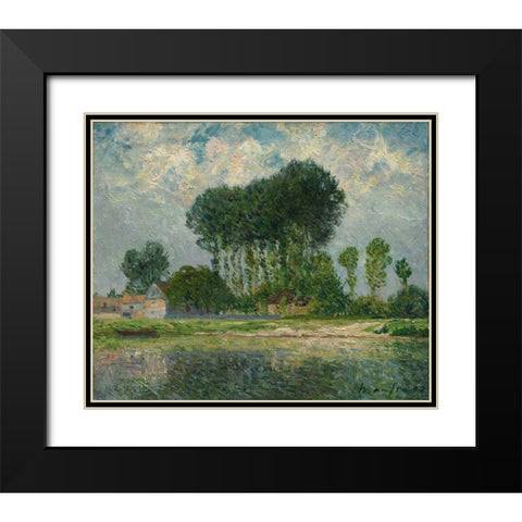 The River Black Modern Wood Framed Art Print with Double Matting by Maufra, Maxime
