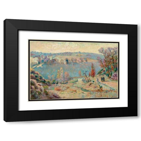 Valley of the Sedelle at Pont Charraud White Frost Black Modern Wood Framed Art Print with Double Matting by Guillaumin, Armand